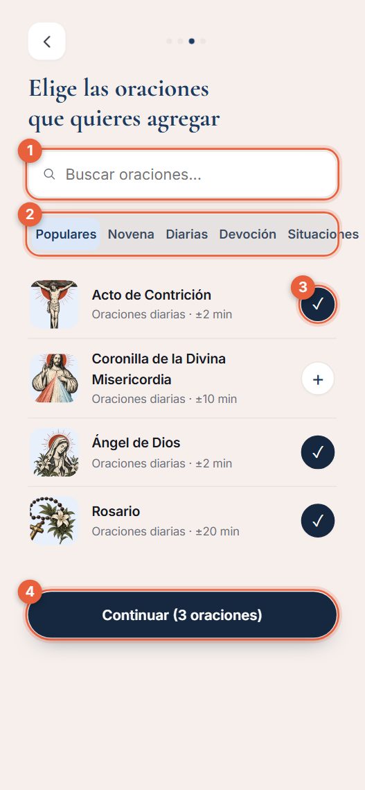 Paso 3: elige las oraciones