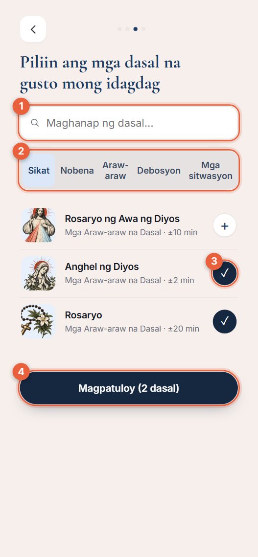 Hakbang 3: pumili ng dasal