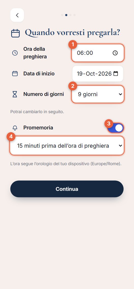 Passo 2: ora