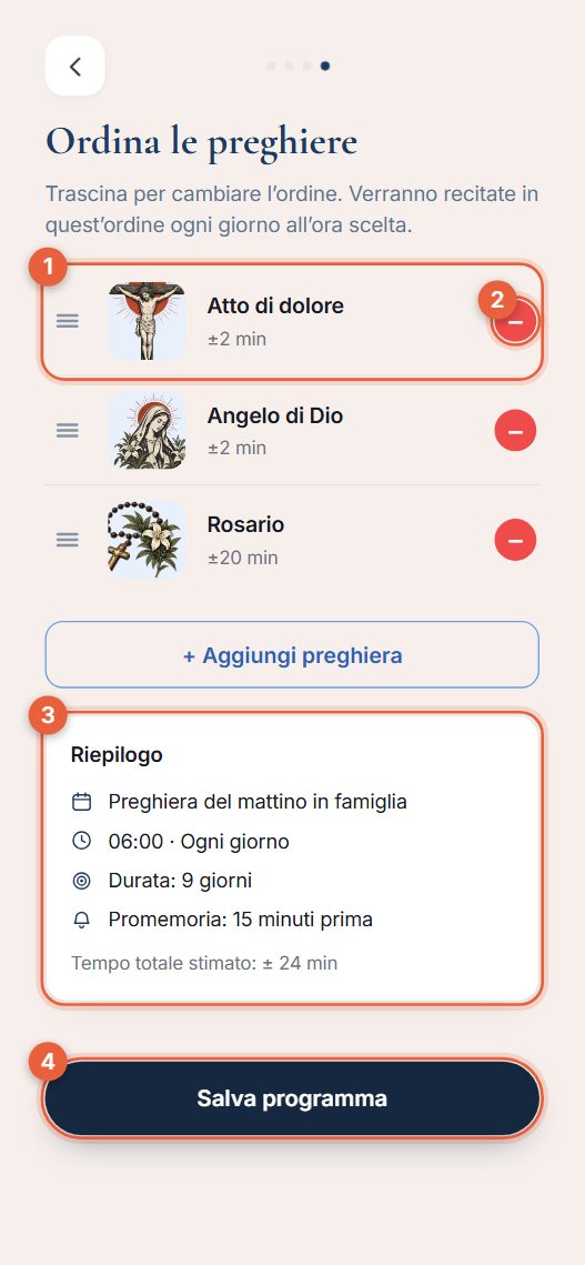 Passo 4: ordine e salvataggio