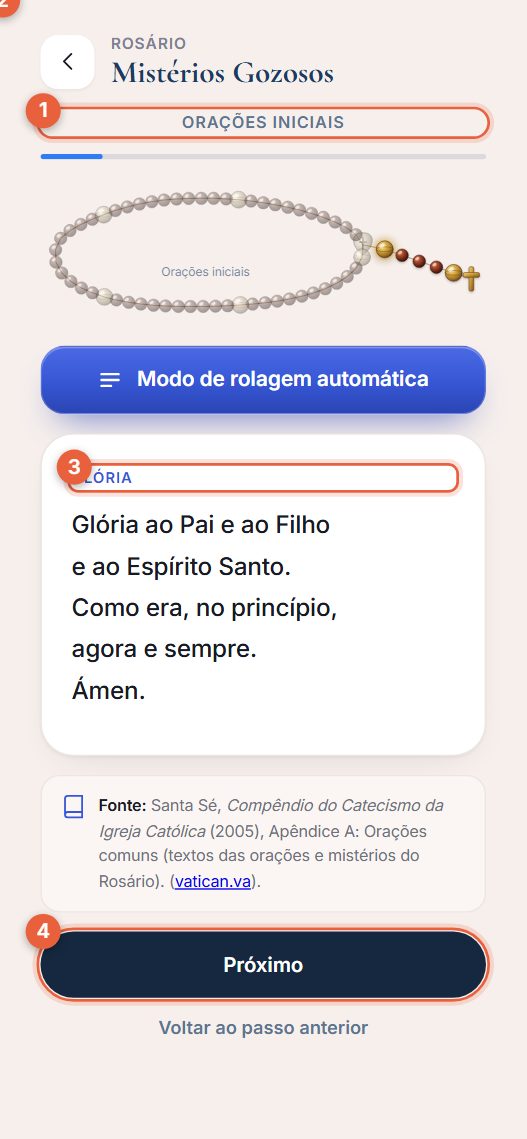 Rosário guiado com contador de Ave-Marias