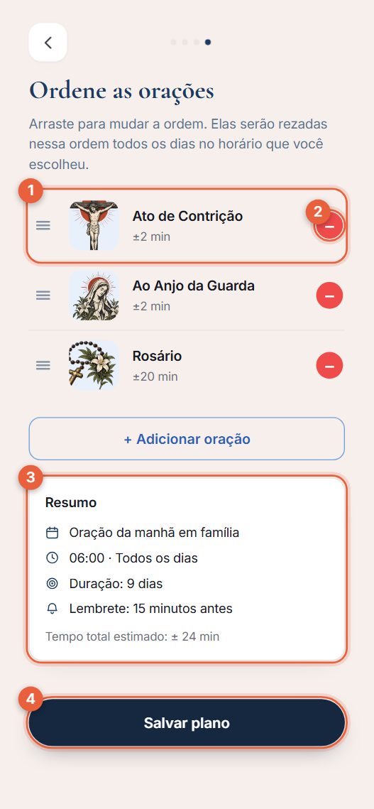Passo 4: ordem e salvamento